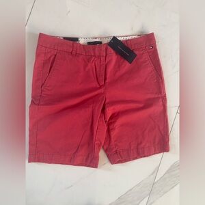 Tommy Hilfiger Red Flat Front Shorts